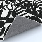 Black and white organic nature art shape pattern Rug Gallery Image 4