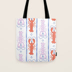Lobster Stripe Pattern Tote Bag Gallery Image 1