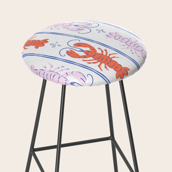 Lobster Stripe Pattern Stool Gallery Image 2