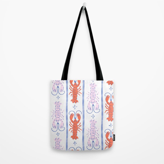 Lobster Stripe Pattern Tote Bag Gallery Image 2