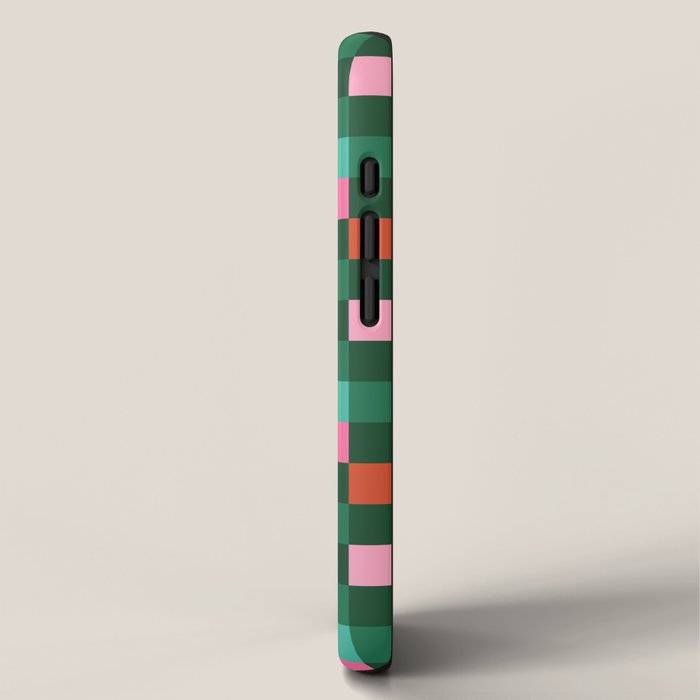 Christmas Checks Pattern - Green Red and Pink iPhone Case Gallery Image 2