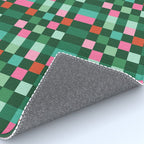 Christmas Checks Pattern - Green Red and Pink Rug Gallery Image 4