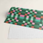 Christmas Checks Pattern - Green Red and Pink Wrapping Paper Gallery Image 2