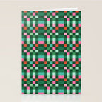 Christmas Checks Pattern - Green Red and Pink Stationery Card Gallery Image 2