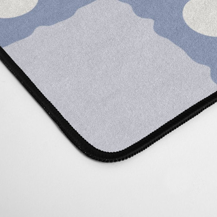 Retro Daisy Flower Checker in Blue  Desk Mat Gallery Image 4