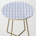 Retro Daisy Flower Checker in Blue  Side Table Gallery Image 2