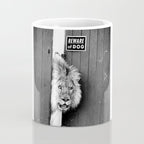 Beware of Dog black and white photograph of attack lion humorous black and white photography Coffee Mug Gallery Image 4