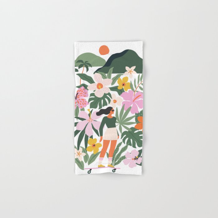 Surfing in garden Bath Towel Gallery Image 1