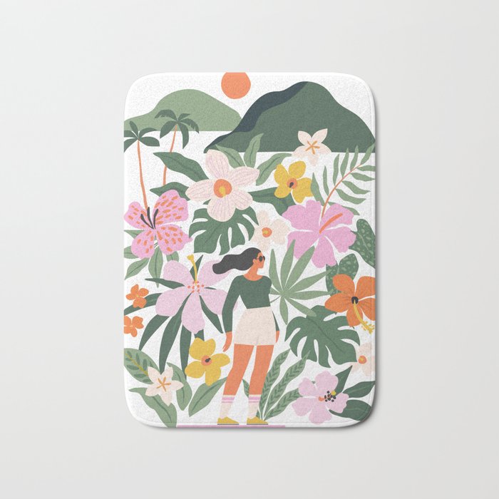 Surfing in garden Bath Mat Gallery Image 1