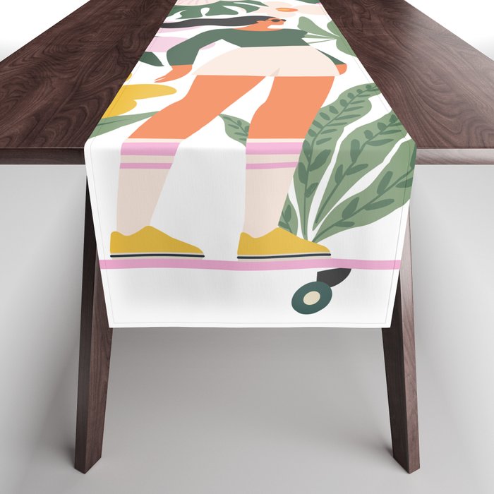 Surfing in garden Table Runner Gallery Image 1