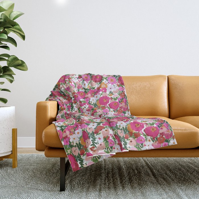 Never too many flowers Throw Blanket Gallery Image 1