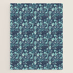 Ditsy Florals, Navy and Teal Jigsaw Puzzle Gallery Image 1