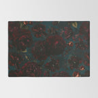 Vintage Black Dramatic Glamour Autumn Romanticism: Maximalism Moody Florals - Grand Millennial Midnight burgundy Roses Black Roses Bouquets and Nostalgic Gothic Mystic Flowers Rug Gallery Image 2