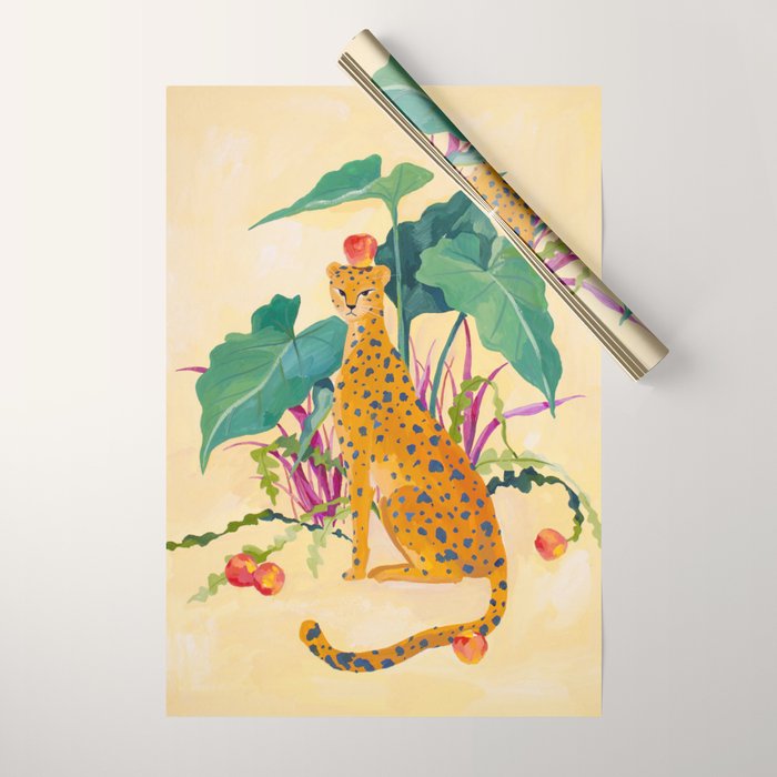 Cheetah and Apples Wrapping Paper Gallery Image 1