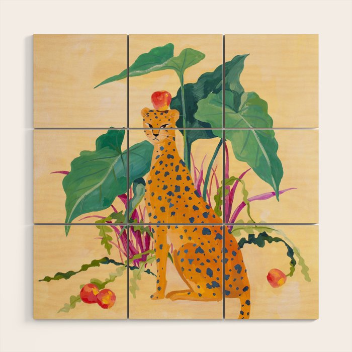 Cheetah and Apples Wood Wall Art Gallery Image 1