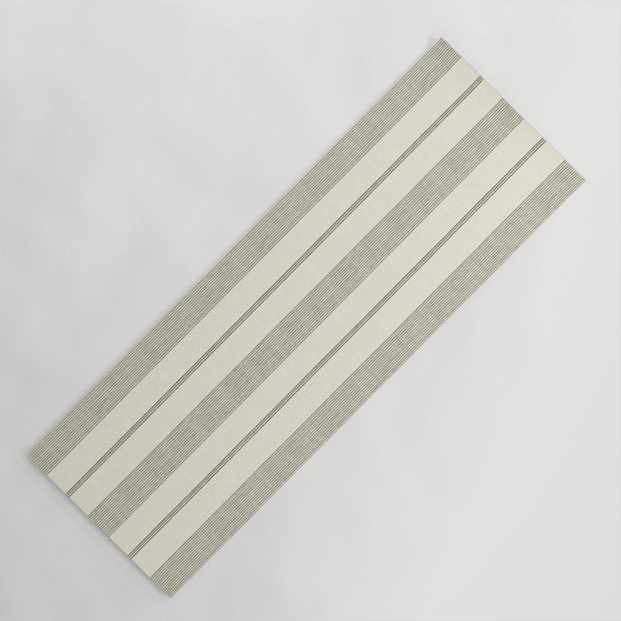 ivy stripes - cream and olive green Yoga Mat Gallery Image 1