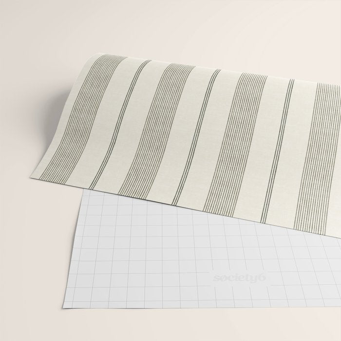 ivy stripes - cream and olive green Wrapping Paper Gallery Image 2