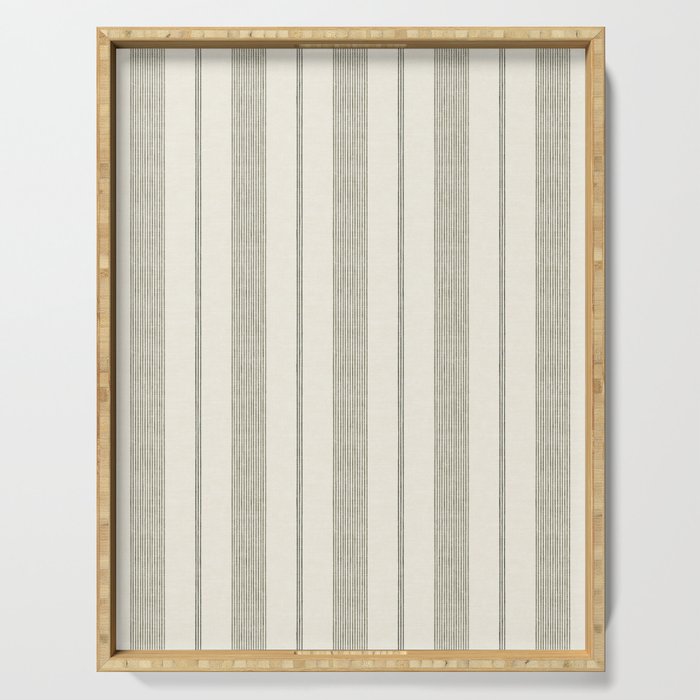 ivy stripes - cream and olive green Serving Tray Gallery Image 1
