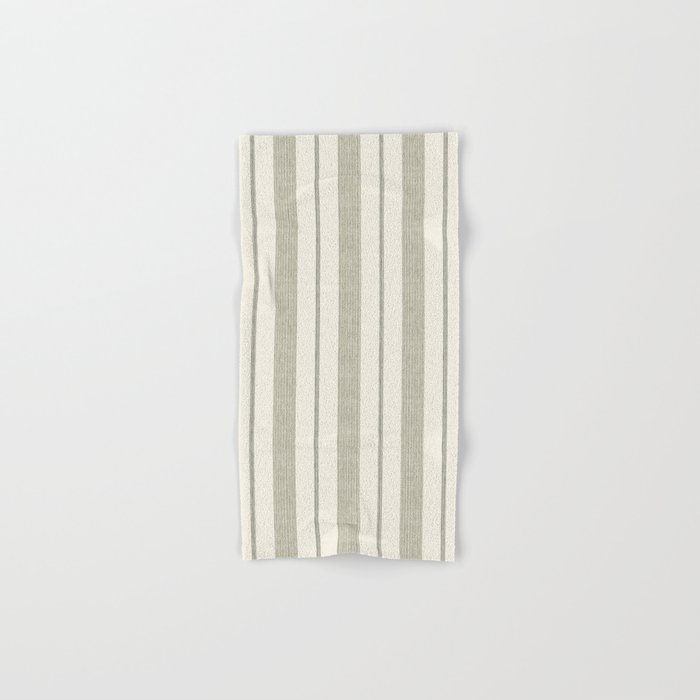 ivy stripes - cream and olive green Bath Towel Gallery Image 1