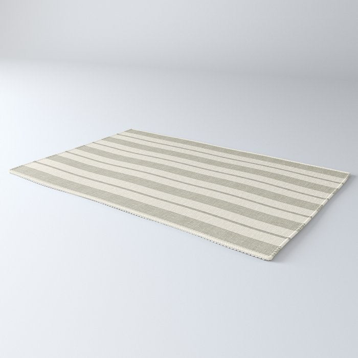 ivy stripes - cream and olive green Rug Gallery Image 3