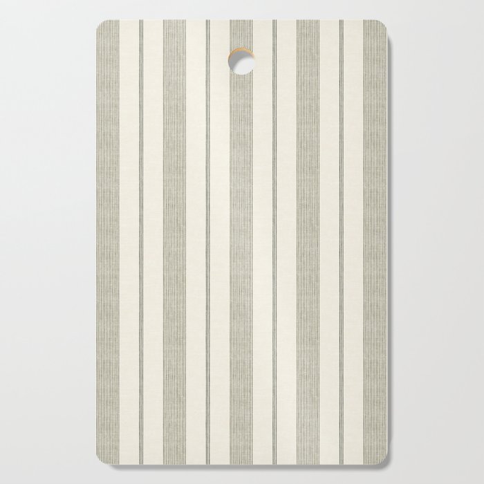 ivy stripes - cream and olive green Cutting Board Gallery Image 1