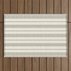 ivy stripes - cream and olive green Outdoor Rug Gallery Image 1