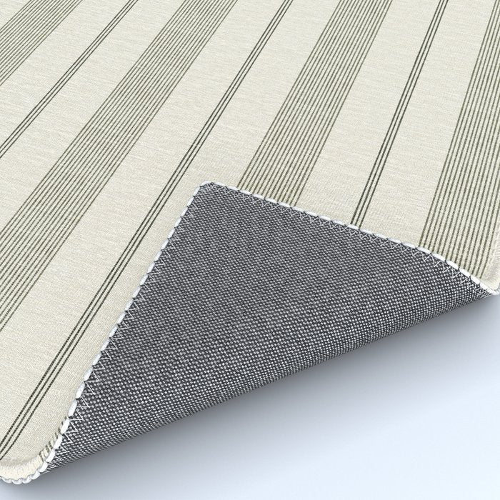 ivy stripes - cream and olive green Rug Gallery Image 4