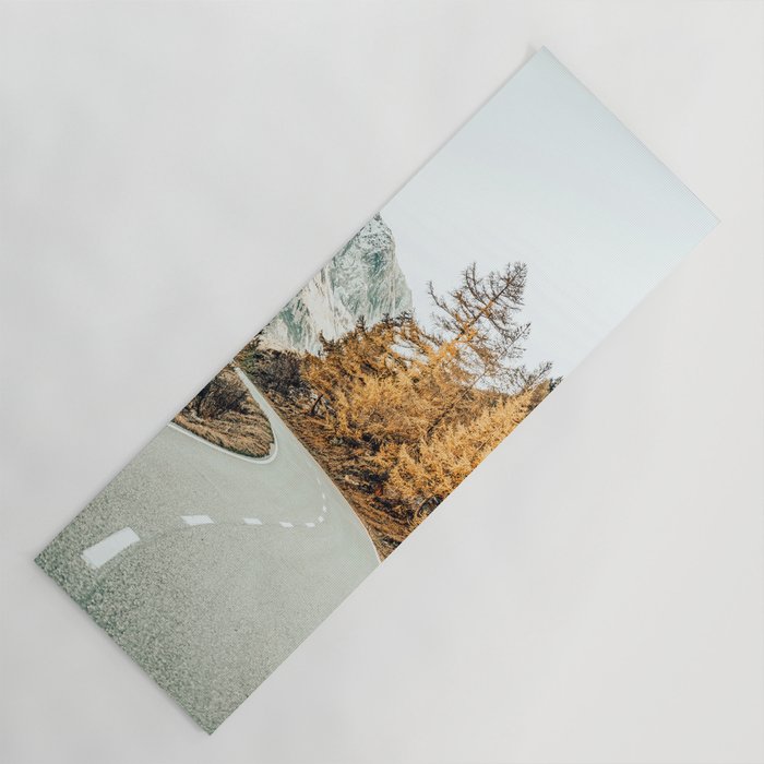 Snow + Golden Pine Photography Landscape Wall Decor, Scenic Nature Yoga Mat Gallery Image 1