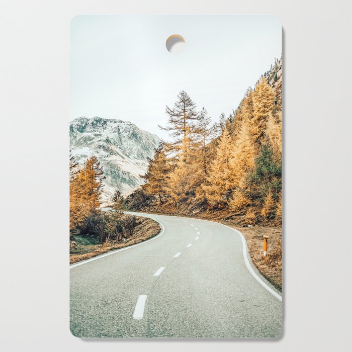 Snow + Golden Pine Photography Landscape Wall Decor, Scenic Nature Cutting Board Gallery Image 1