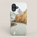 Snow + Golden Pine Photography Landscape Wall Decor, Scenic Nature iPhone Case Gallery Image 1