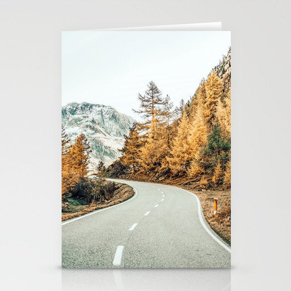 Snow + Golden Pine Photography Landscape Wall Decor, Scenic Nature Stationery Card Gallery Image 2