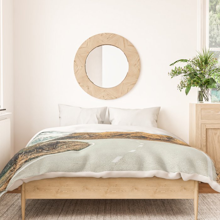 Snow + Golden Pine Photography Landscape Wall Decor, Scenic Nature Duvet Cover Gallery Image 3