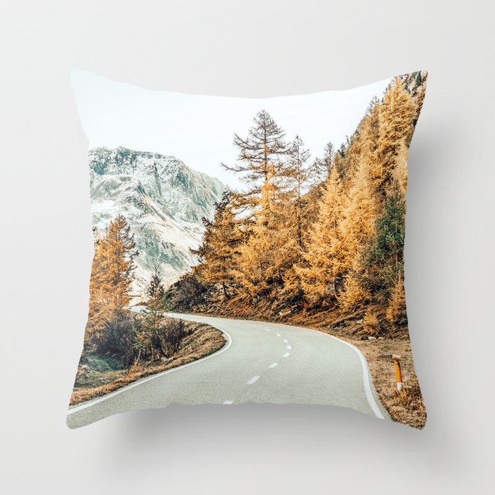Snow + Golden Pine Photography Landscape Wall Decor, Scenic Nature Throw Pillow Gallery Image 6