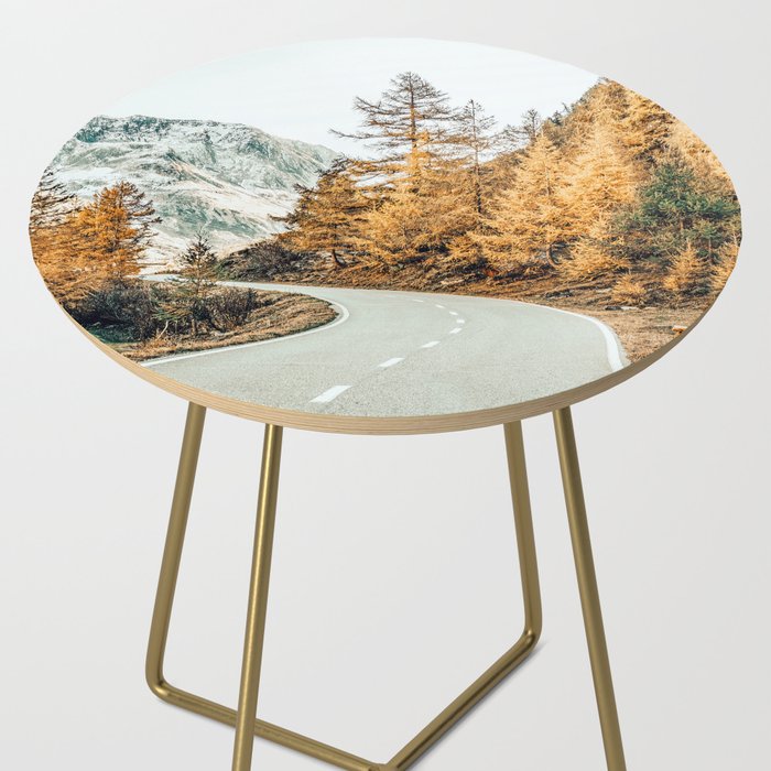 Snow + Golden Pine Photography Landscape Wall Decor, Scenic Nature Side Table Gallery Image 2