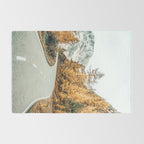 Snow + Golden Pine Photography Landscape Wall Decor, Scenic Nature Rug Gallery Image 2