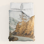 Snow + Golden Pine Photography Landscape Wall Decor, Scenic Nature Duvet Cover Gallery Image 6