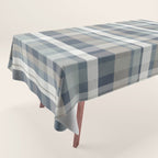 Retro Modern Plaid Pattern 2 in Neutral Blue Gray Tablecloth Gallery Image 1