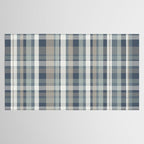 Retro Modern Plaid Pattern 2 in Neutral Blue Gray Tablecloth Gallery Image 2