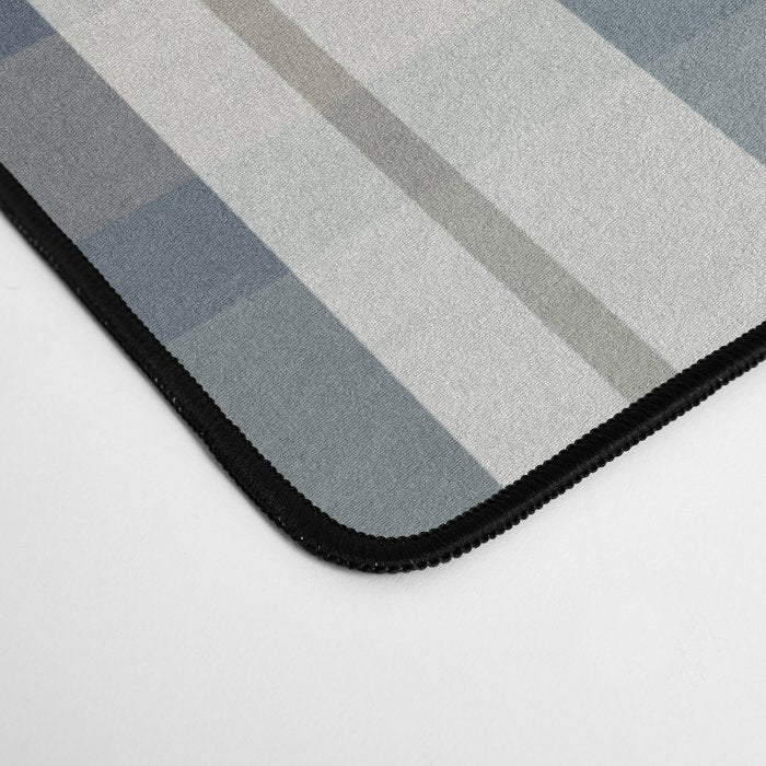 Retro Modern Plaid Pattern 2 in Neutral Blue Gray Desk Mat Gallery Image 4