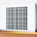 Retro Modern Plaid Pattern 2 in Neutral Blue Gray Wall Mural Gallery Image 2