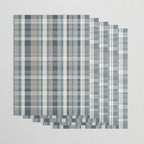 Retro Modern Plaid Pattern 2 in Neutral Blue Gray Wrapping Paper Gallery Image 3