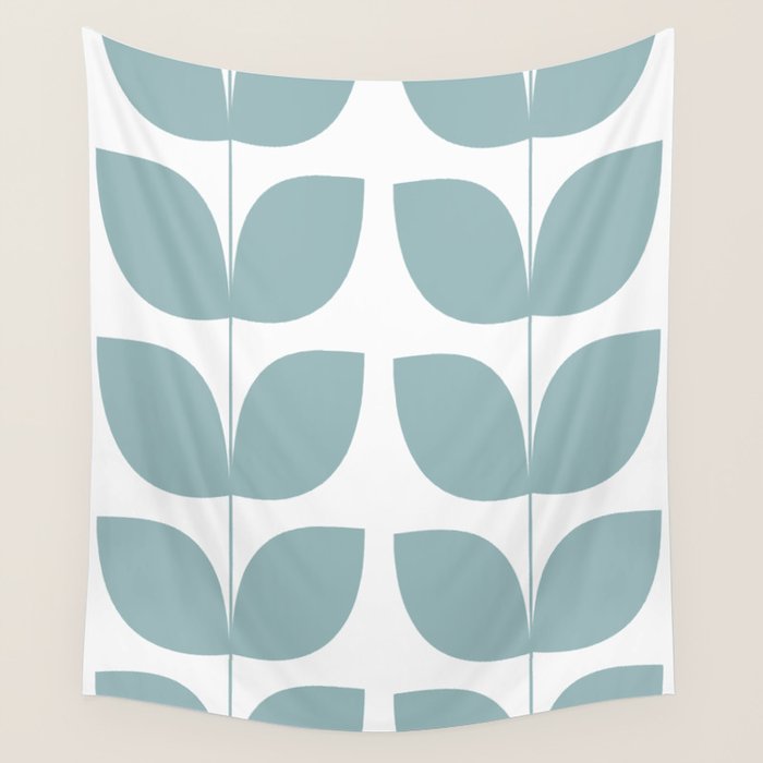 Mid Century Modern Leaves 01 Wall Tapestry Gallery Image 4