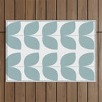 Mid Century Modern Leaves 01 Outdoor Rug Gallery Image 1