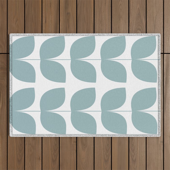 Mid Century Modern Leaves 01 Outdoor Rug Gallery Image 1