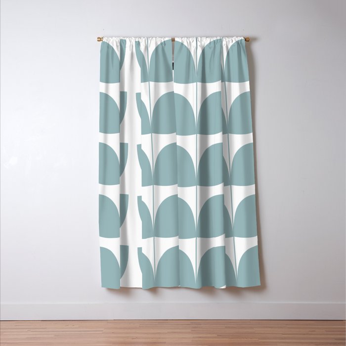 Mid Century Modern Leaves 01 Window Curtain Gallery Image 3