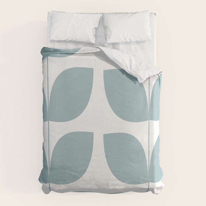 Mid Century Modern Leaves 01 Duvet Cover