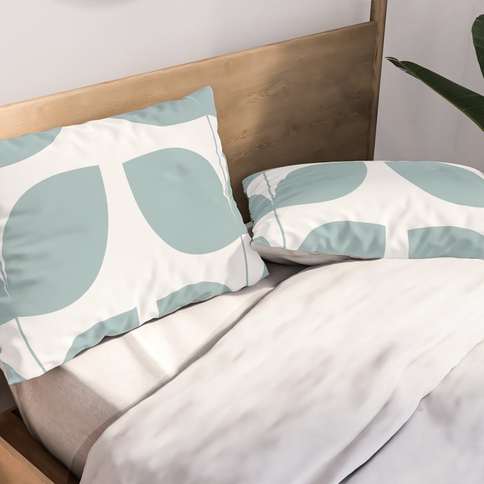 Mid Century Modern Leaves 01 Pillow Sham Gallery Image 2