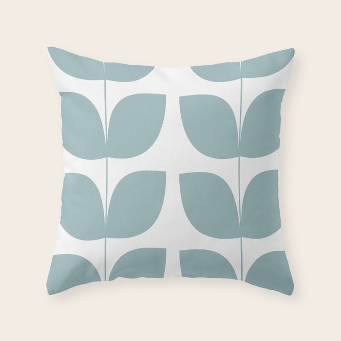 Mid Century Modern Leaves 01 Throw Pillow Gallery Image 6