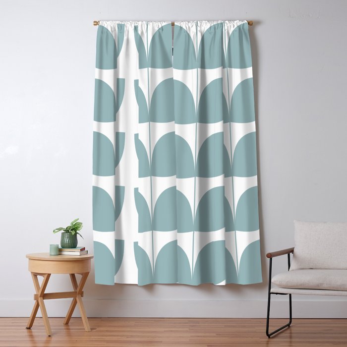 Mid Century Modern Leaves 01 Window Curtain Gallery Image 5