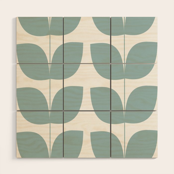 Mid Century Modern Leaves 01 Wood Wall Art Gallery Image 1